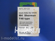 MTL-35122 MasterClub 1/35 Metal tracks for M4 Sherman/M3/RAM T48 type