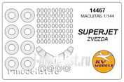 14467 KV Models 1/144 Набор окрасочных масок для SJET-100 + маски на диски и колеса
