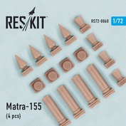 RS72-0060 Reskit 1/72 Matra-155 (4 pcs)  (Hunter, Canberra, Harrier, Phantom, Jaguar, Hawk, Strikemaster)
