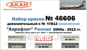 46606 akan Set of thematic paints Additional for set № 47812 - 