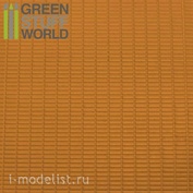 1111 Green Stuff World  Пластиковый лист с текстурой маленькие прямоугольники А4 0,75 мм / ABS Plasticard - SMALL RECTANGLES Textured Sheet - A4