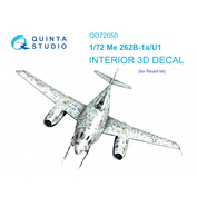 QD72050 Quinta Studio 1/72 3D Cabin Interior Decal Me-262B-1a/U1 (Revell)