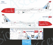 789-015 Ascensio 1/144 Decal for Boeing 787-9 (Norwegian (Unicef))
