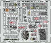 491038 Eduard 1/48 Set of photo-etched parts F-104G later version