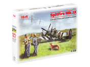 48801 ICM 1/48 Spitfire Mk.IX с пилотами и техниками ВВС Великобритании
