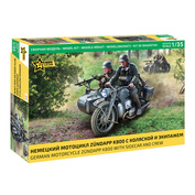 3717 Звезда 1/35 Немецкий мотоцикл Zündapp K800 с коляской и экипажем