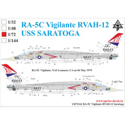 UR72161 UpRise 1/72 Декали для RA-5C Vigilante RVAH-12 USS Saratoga, c тех. надписями