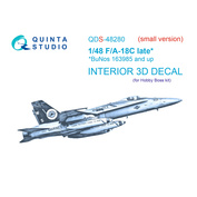 QDS-48280 Quinta Studio 1/48 3D Декаль интерьера кабины F/A-18C late (HobbyBoss) (Малая версия)