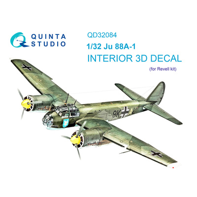 QD32084 Quinta Studio 1/32 3D Декаль интерьера кабины Ju 88A-1 (Revell)