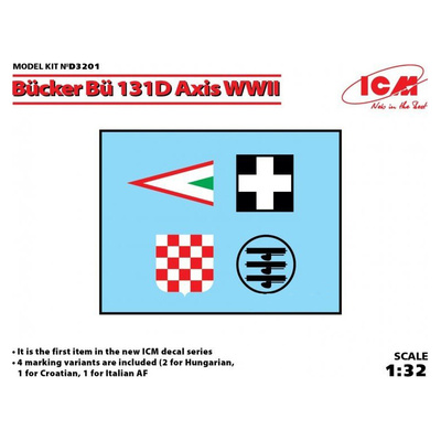 D3201 ICM 1/32 Декаль Bücker Bü 131D стран Оси ІІ МВ