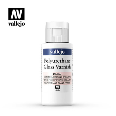 26650 Vallejo Глянцевый полиуретановый лак, 60 мл / Gloss Polyurethane Varnish, 60 ml