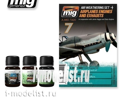 AMIG7420 Ammo Mig AIRPLANES ENGINES AND EXHAUSTS (Aviation engines, pipes, nozzles)