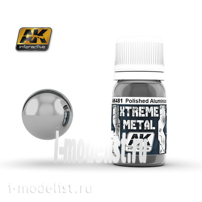 AK481 AK Interactive XTREME METAL POLISHED ALUMINIUM 30ml (metallic, polished aluminium)