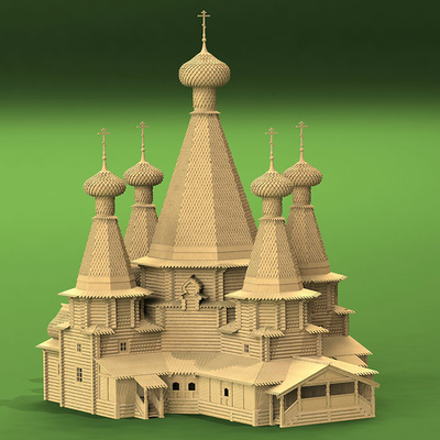 1712 Свмодель 1/72 Троицкая церковь, посад Нёнокса, XVIII век