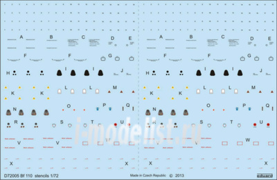 D72005 Edward 1/72 Decal for Bf 110 stencils 