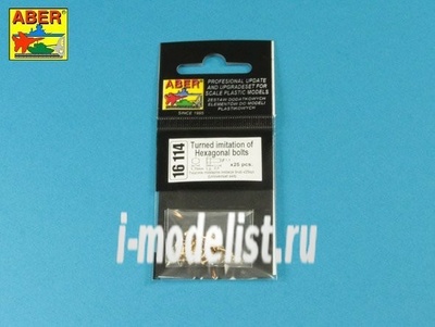 16 114 Aber 1/16 Turned imitation of Hexagonal bolts 1,75 x 2,20 mm x 25 pcs