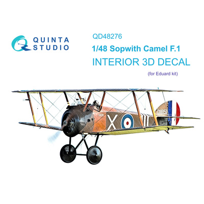 QD48276 Quinta Studio 1/48 3D Decal of Sopwith Camel F.1 cabin interior (Eduard)