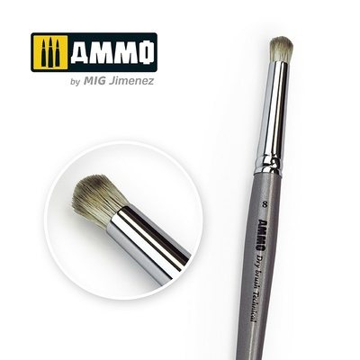 AMIG8703 Ammo Mig Кисть серии AMMO Dry Brushes № 8 / 8 AMMO Drybrush Technical Brush