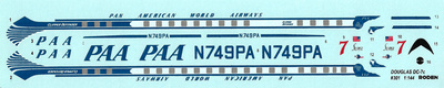301 Roden 1/144 Декаль DC-7C Pan American World Airways (PAA)
