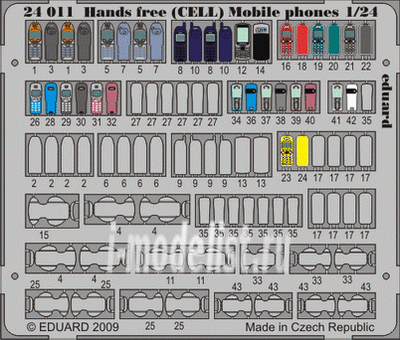 24011 Eduard photo etched parts for 1/24 Hands free (CEL) Mobile phones