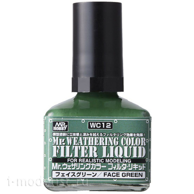 WC12 Gunze Sangyo Жидкий фильтр, Mr. Weathering Color, Green (зелёный), 40 мл.	
