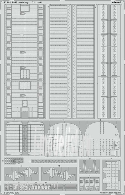 72682 Eduard 1/72 Фототравление B-52 бомболюк