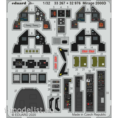 32976 Eduard 1/32 Фототравление для Mirage 2000D