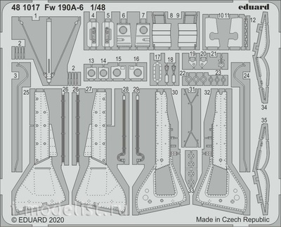 481017 Eduard 1/48 Набор фототравления Fw 190A-6