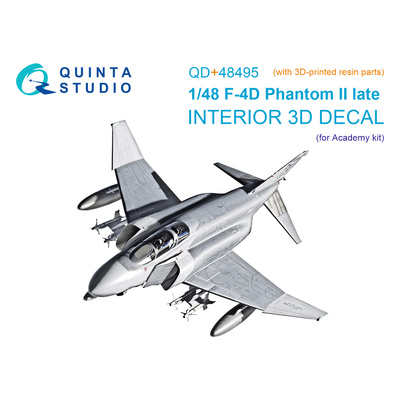 QD+48495 Quinta Studio 1/48 3D Декаль интерьера для F-4D late Phantom II (Academy) (с 3D-печатными деталями)