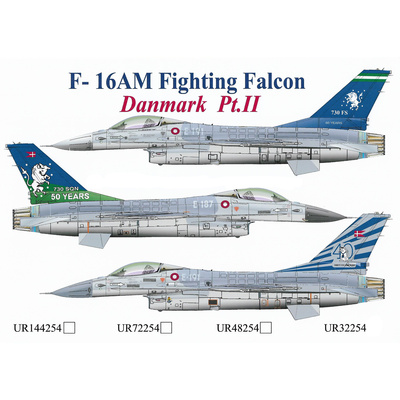UR32254 UpRise 1/32 Декаль для F-16AM Fighting Falcon Danmark Pt.2