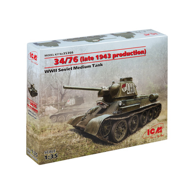 35366 ICM 1/35 Советский средний танк 2МВ тип 34/76 (производство конца 1943 г.)