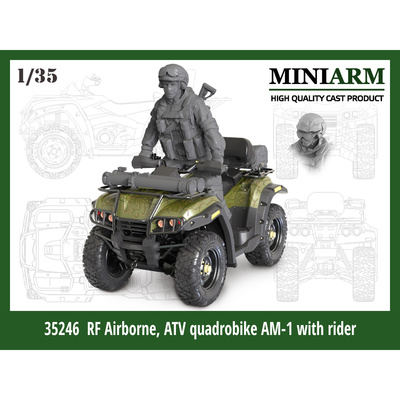 35246 Miniarm 1/35 Квадроцикл АМ-1 + водитель, рюкзак и РПГ (ВДВ)