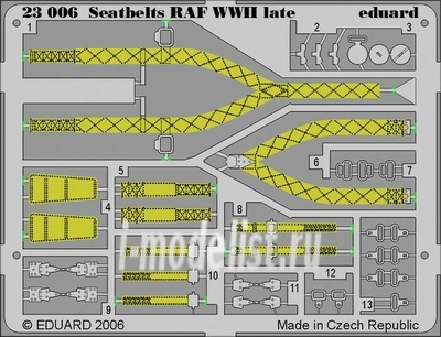 23006 1/24 Eduard photo-etched seatbelts for Seatbelts RAF WWII late