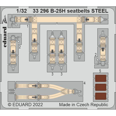 33296 Eduard 1/32 Фототравление для B-25H стальные ремни