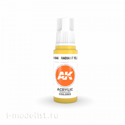 AK11046 AK Interactive acrylic Paint 3rd Generation Radiant Yellow 17ml