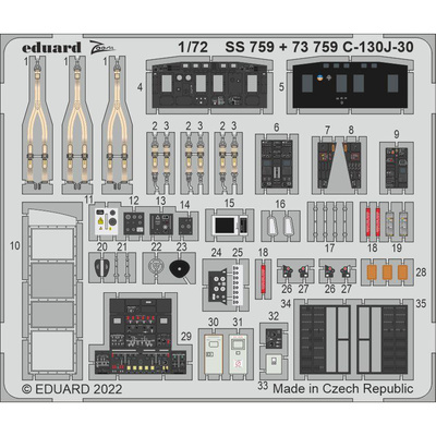 SS759 Eduard 1/72 Photo Etching for C-130J-30