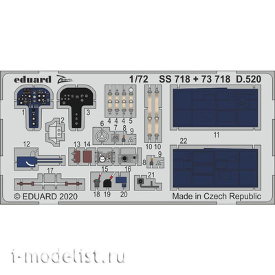 73718 Eduard 1/72 Photo Etching for D. 520