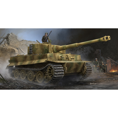 09540 Трубач 1/35 Немецкий тяжелый танк Tiger 1 - поздняя версия (с цемеритом)