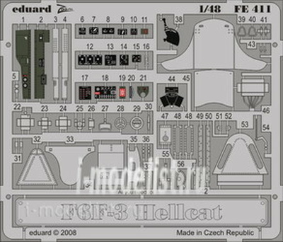FE411 Edward 1/48 Color photo-etching for F6F-3 S. A.