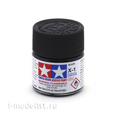 81501 Tamiya X-1 Black (Черная) Акриловая краска