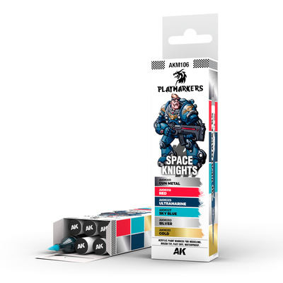 AKM106 AK Interactive Набор акриловых маркеров PLAYMARKER - Космические рыцари / SPACE KNIGHTS – PLAYMARKER SET