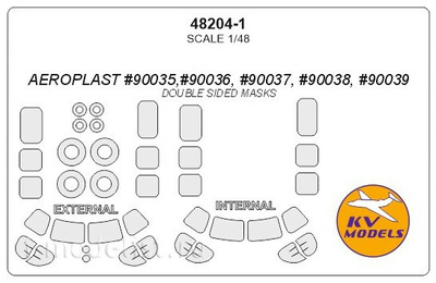48204-1 KV Models 1/48 Набор окрасочных масок (Двусторонние маски) для вертолёта 
