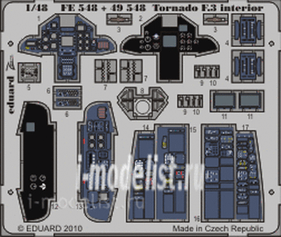 FE548 Eduard 1/48 Цветное фототравление для Tornado F.3 interior S. A.