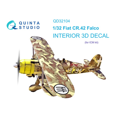 QD32104 Quinta Studio 1/32 3D Декаль интерьера кабины Fiat CR.42 (ICM)