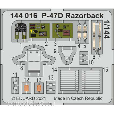144016 Eduard 1/144 Photo Etching for P-47D Razorback
