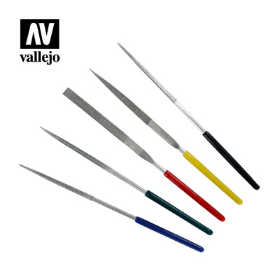 T03004 Vallejo Набор из 5 алмазных мини напильников / Set of 5 Mini Diamond Files