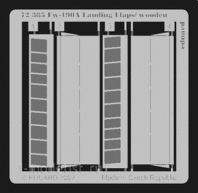72385 1/72 Eduard photo etched parts for the Fw 190 wooden landing flaps
