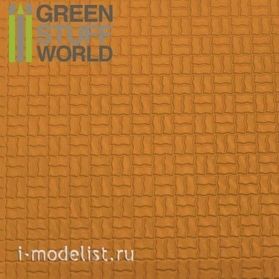 1115 Green Stuff World Пластиковый лист с текстурой изогнутые смещения А4 2х5 мм / ABS Plasticard - OFFSET CURVED Textured Sheet - A4