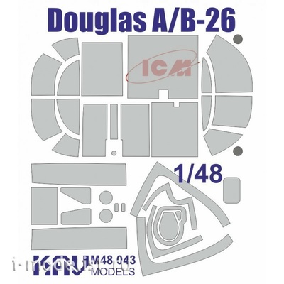 M48 043 KAV models 1/48 Окрасочная маска на Douglas A/B-26 (ICM) расширенный набор