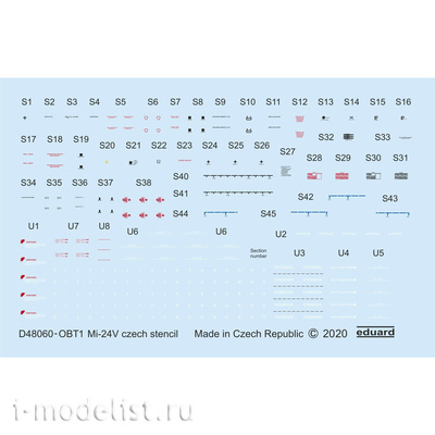 D48060 Eduard 1/48 Декаль для Mu-24V stencils Czech